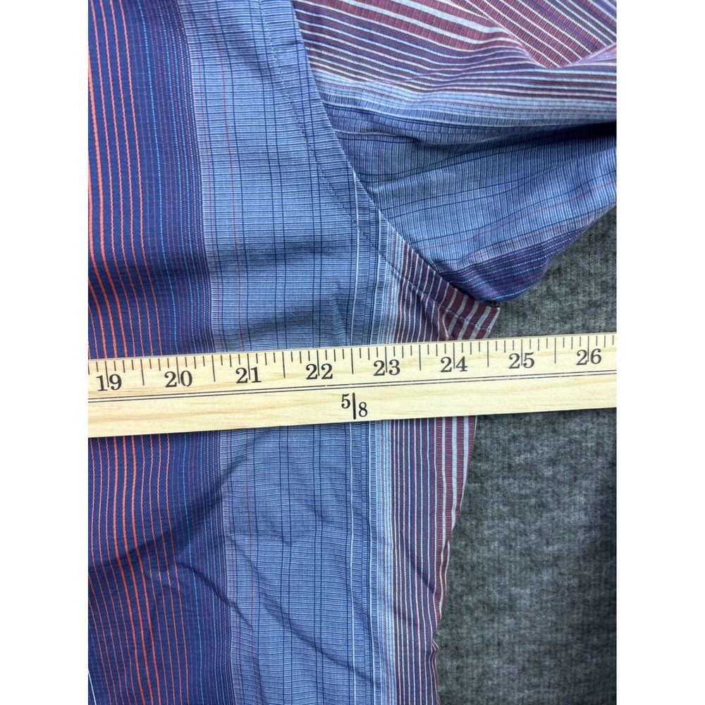 Tommy Bahama Mens XL Striped Button Down Shirt Blue Burgundy Cotton T310289 - Picture 12 of 13